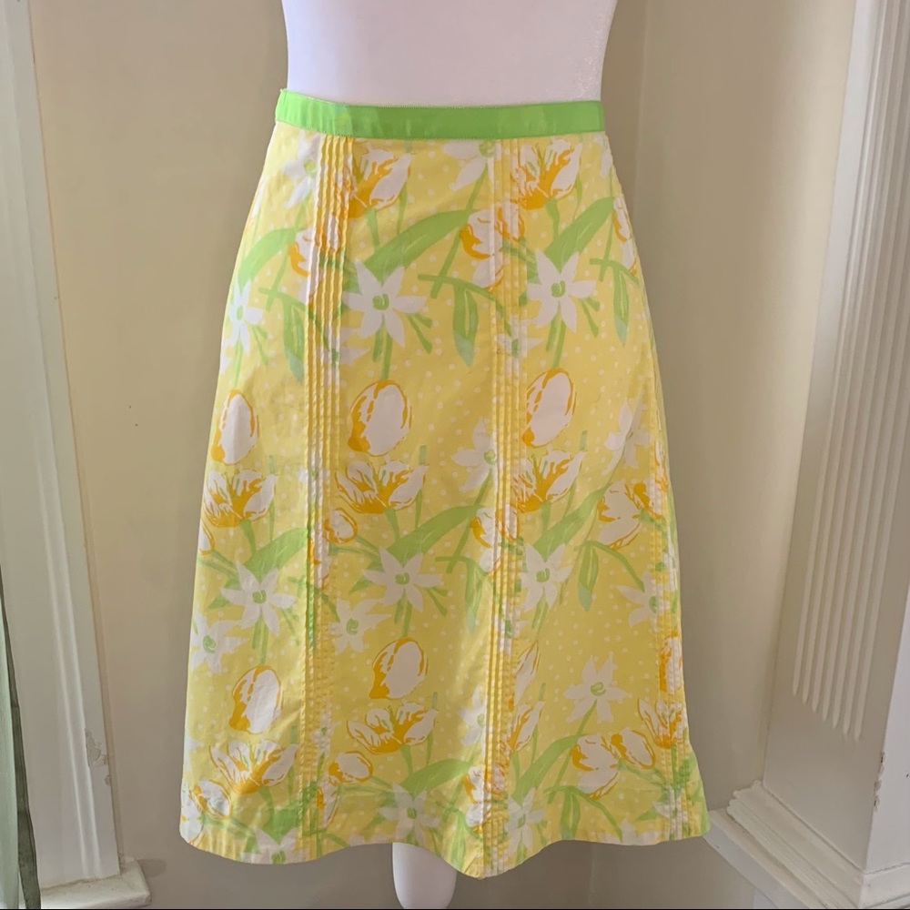 Carolina Blues fun vibrant floral A-line skirt